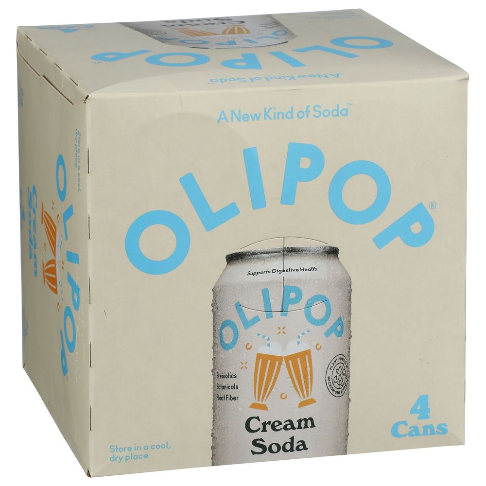 Olipop Cream Soda Prebiotic Soda, 48 Fluid Ounce -- 6 Per Case