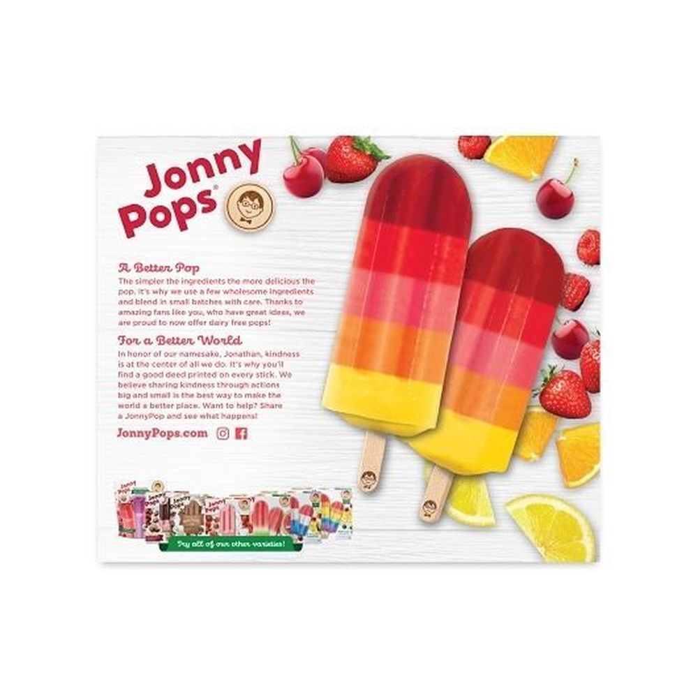 Jonnypops Organic Summer Sunrise Pop, 8 Count -- 6 Per Case
