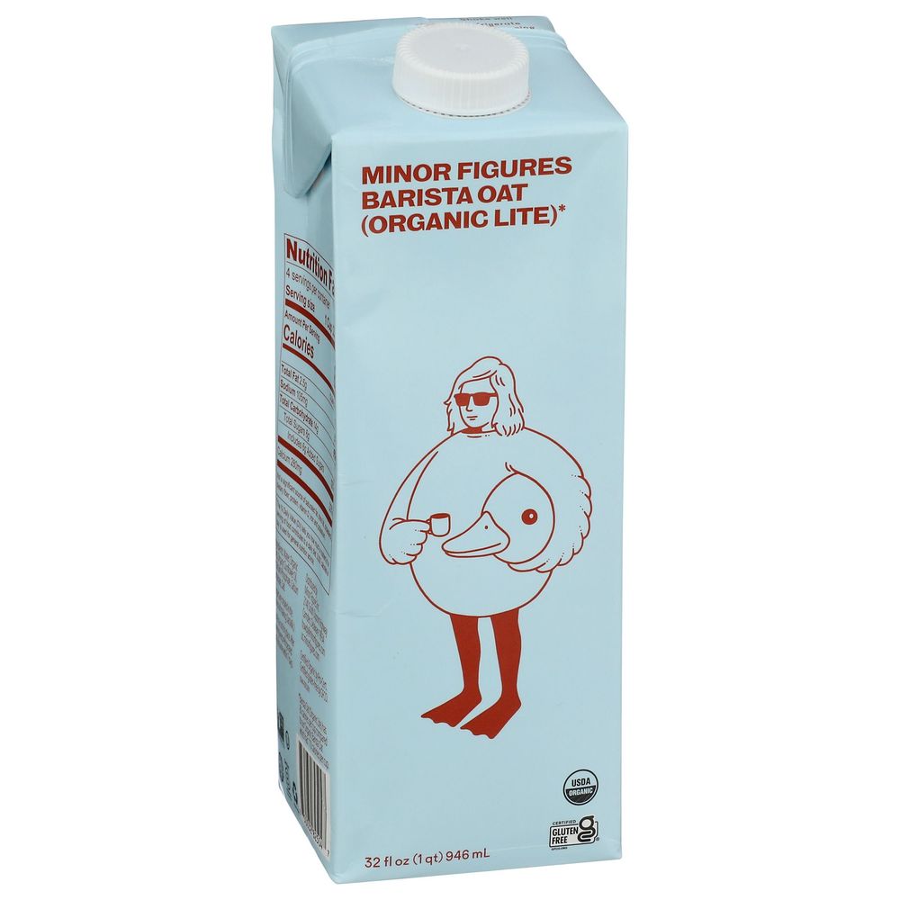 Minor Figures Organic Light Barista Oat Milk, 32 Fluid Ounce -- 6 Per Case