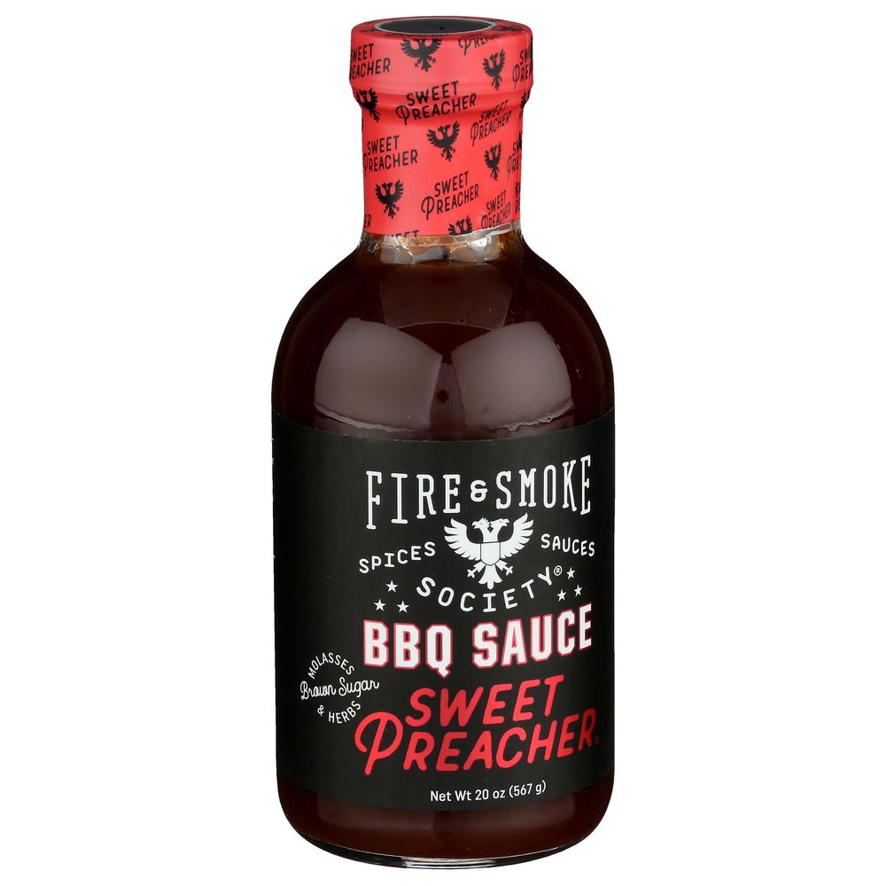 Fire And Smoke Society Sweet Preacher Bbq Sauce, 20 Ounce -- 6 Per Case