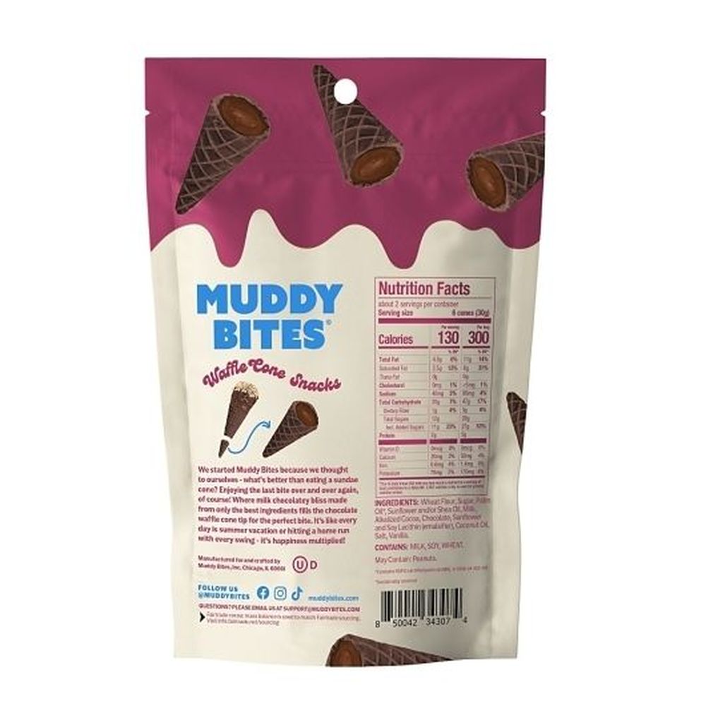 Muddy Bites Double Fudge Waffle Cone Snack, 1.16 Ounce -- 12 Per Case