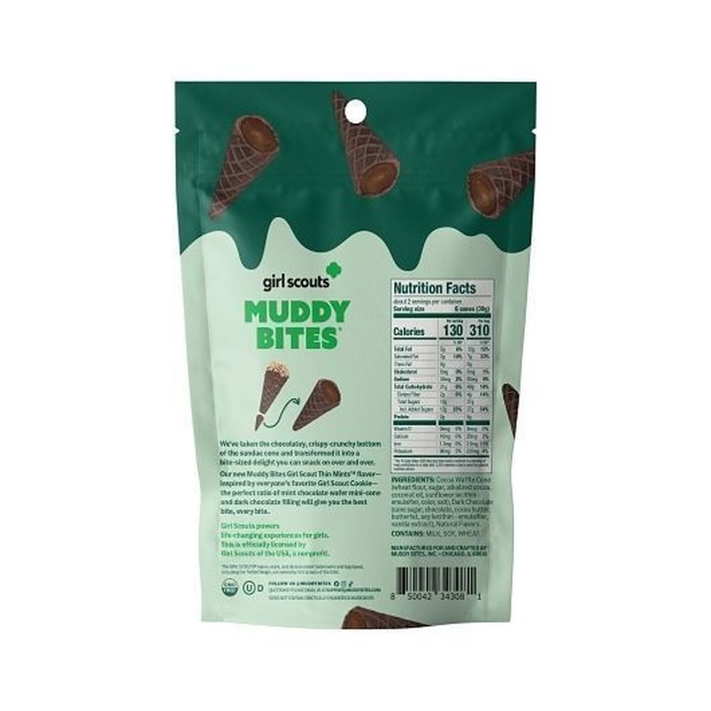 Muddy Bites Girl Scout Thin Mint Waffle Cone Snack, 2.33 Ounce -- 12 Per Case