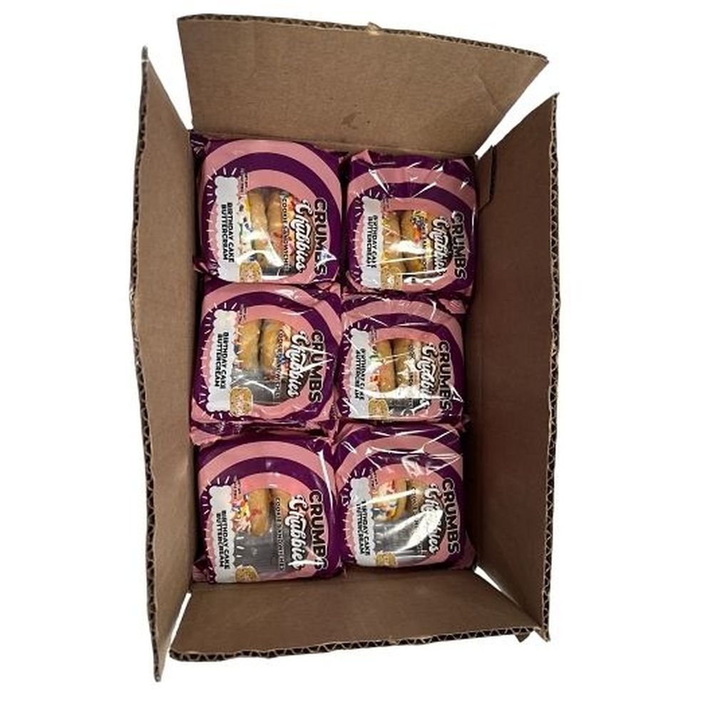 The Original Crumbs Bakeshop Chubbies Birthday Cake Buttercream Cookie Sandwich, 2.75 Ounce -- 12 Per Case
