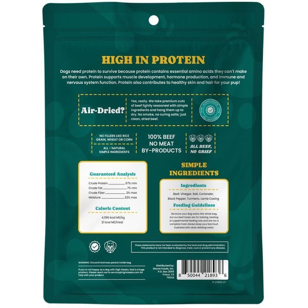 High Steaks Beef Pet Treats, 2.25 Ounce -- 8 Per Case