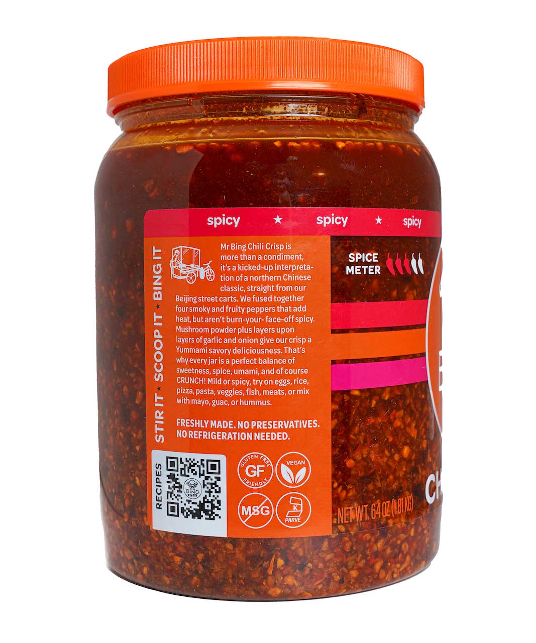 Mr. Bing Foods Spicy Chili Crisp, 64 Ounce -- 2 Per Case