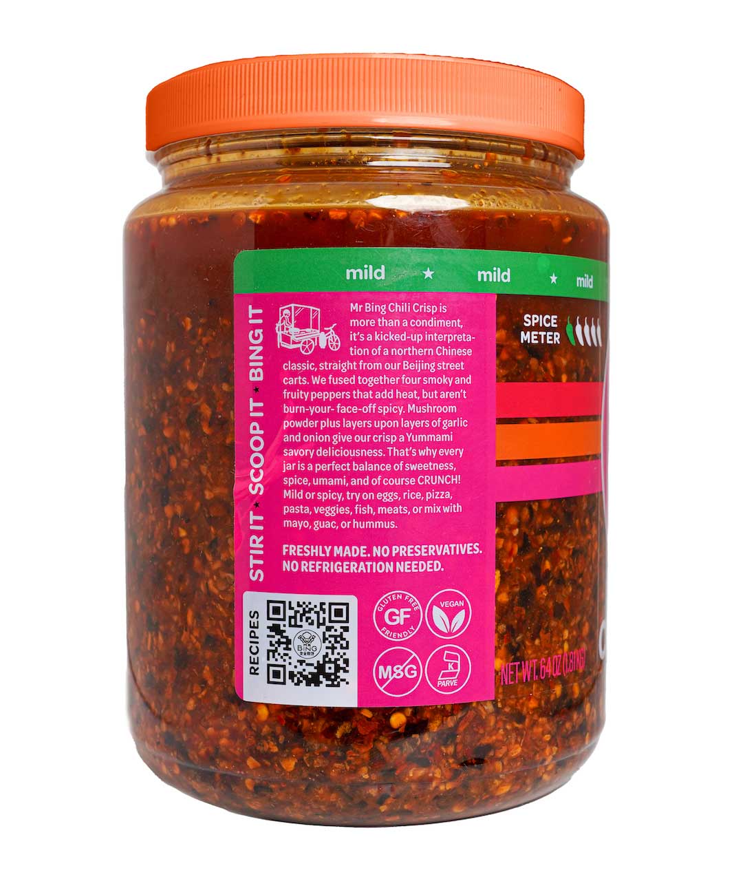 Mr. Bing Foods Mild Chili Crisp, 64 Ounce -- 2 Per Case