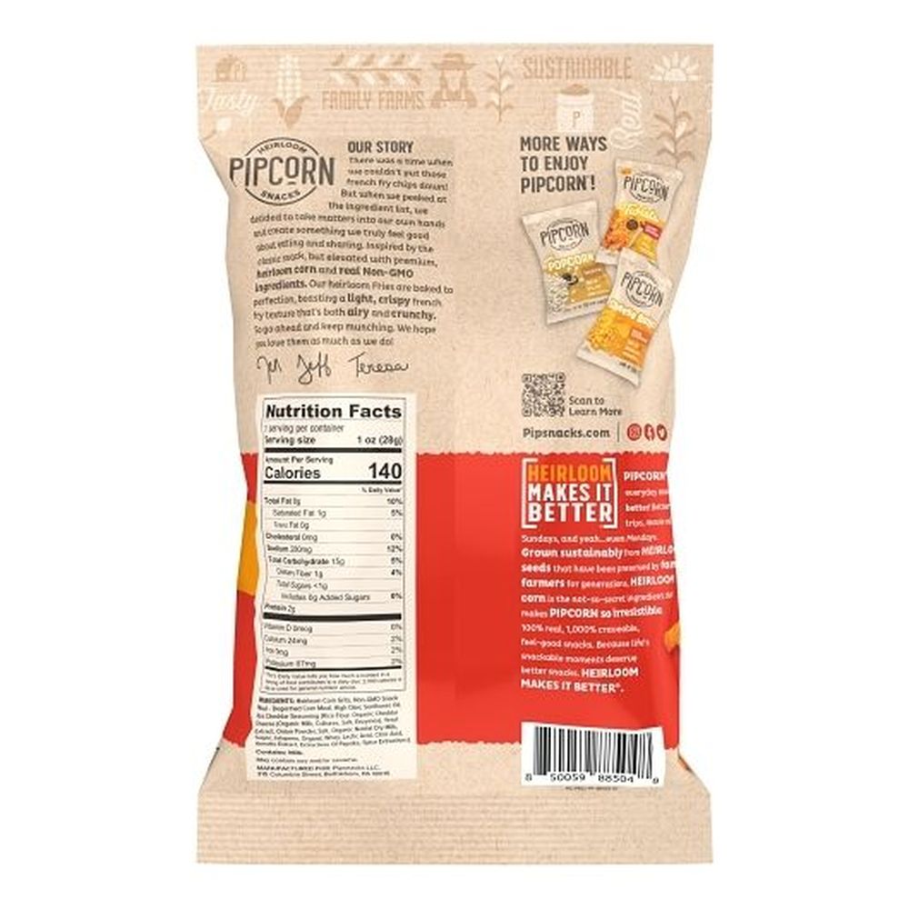 Pipcorn Heirloom Fiery Cheddar Fries, 1 Ounce -- 24 Per Case