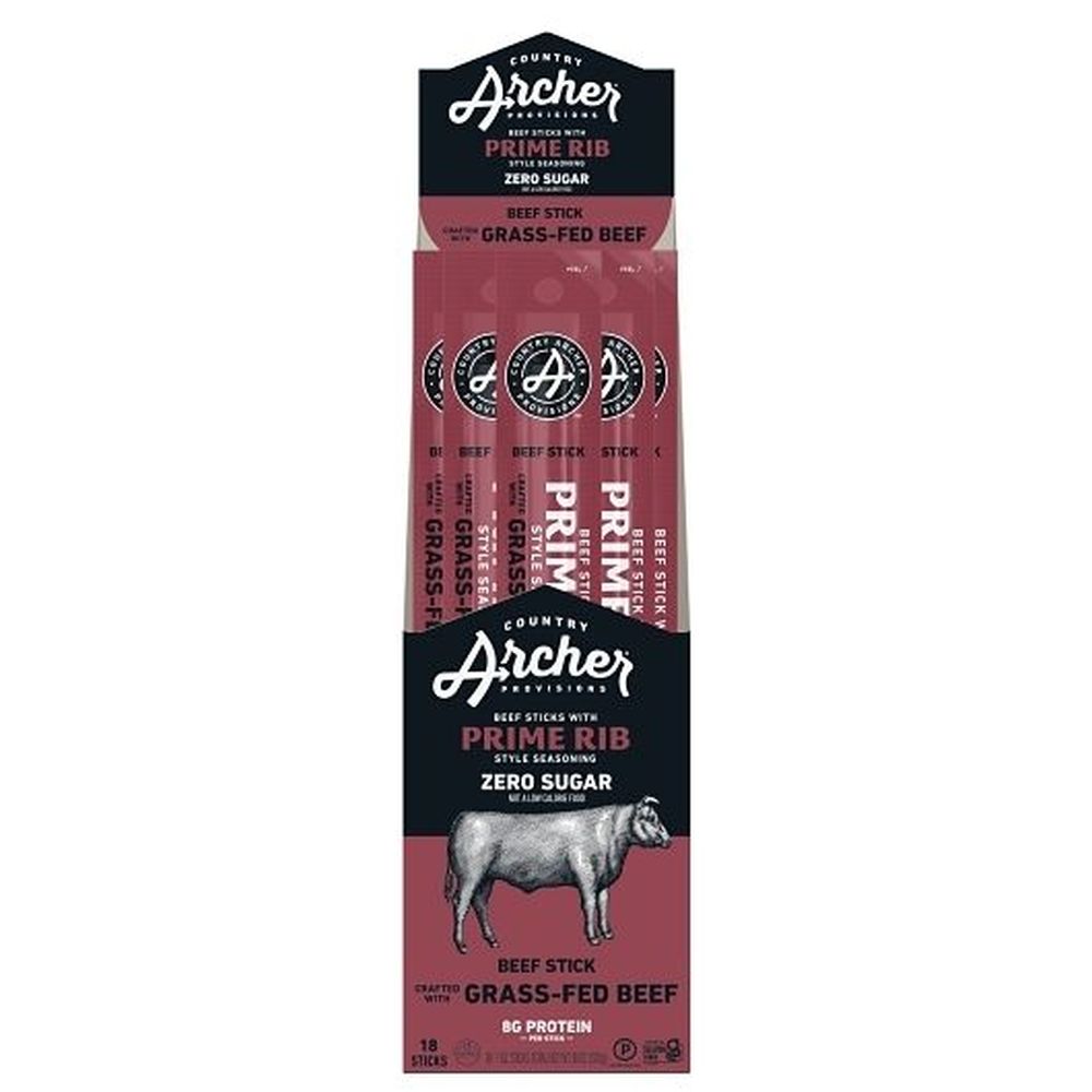Archer Meat Snacks Prime Rib Style Beef Stick, 1 Ounce -- 108 Per Case