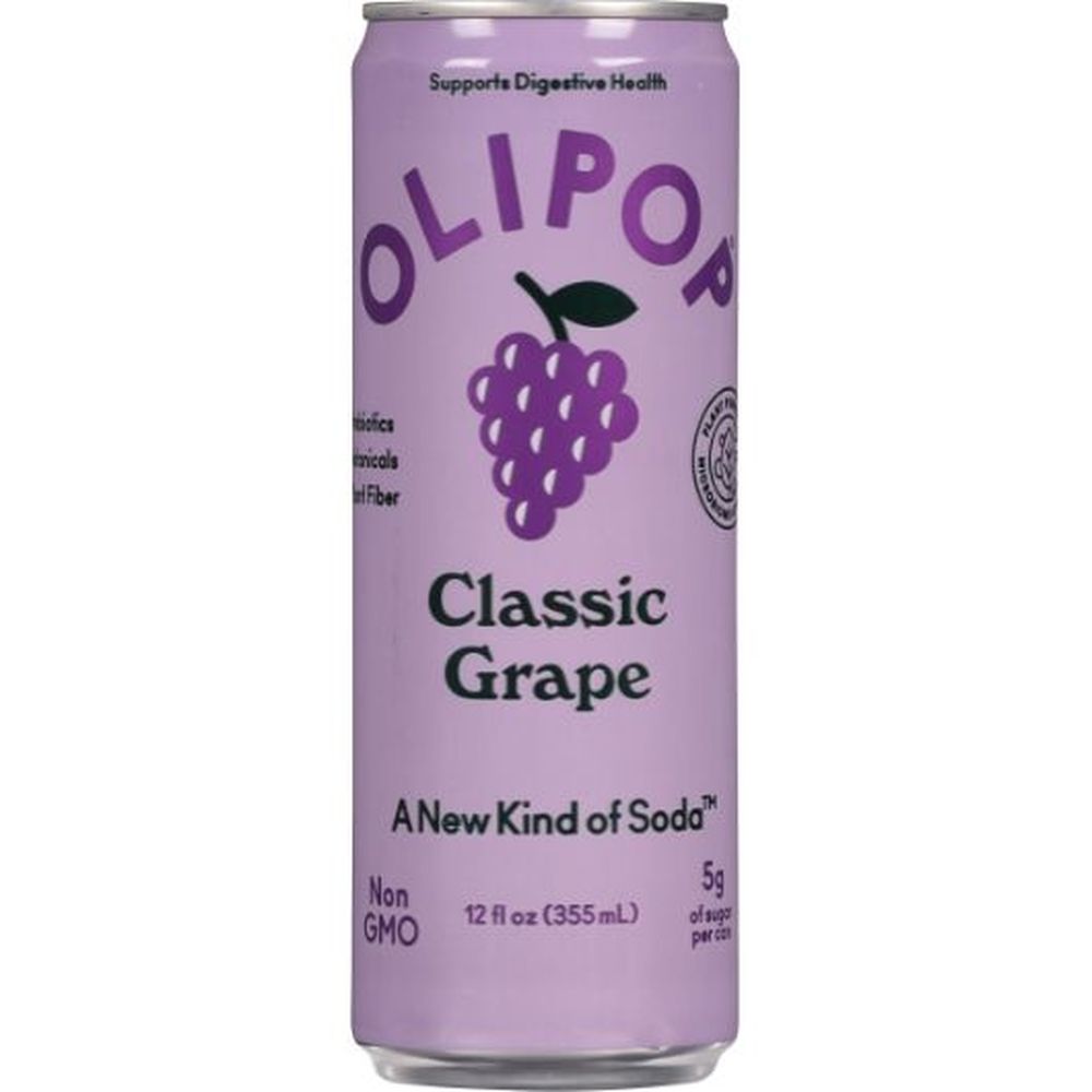 Olipop Classic Grape Prebiotic Soda, 12 Fluid Ounce -- 12 Per Case