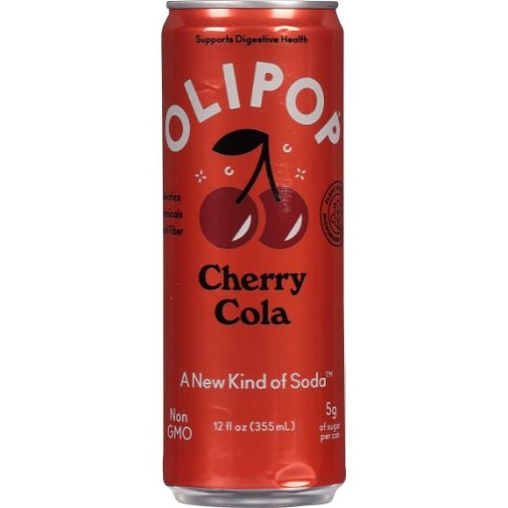 Olipop Cherry Cola Prebiotic Soda, 12 Fluid Ounce -- 12 Per Case