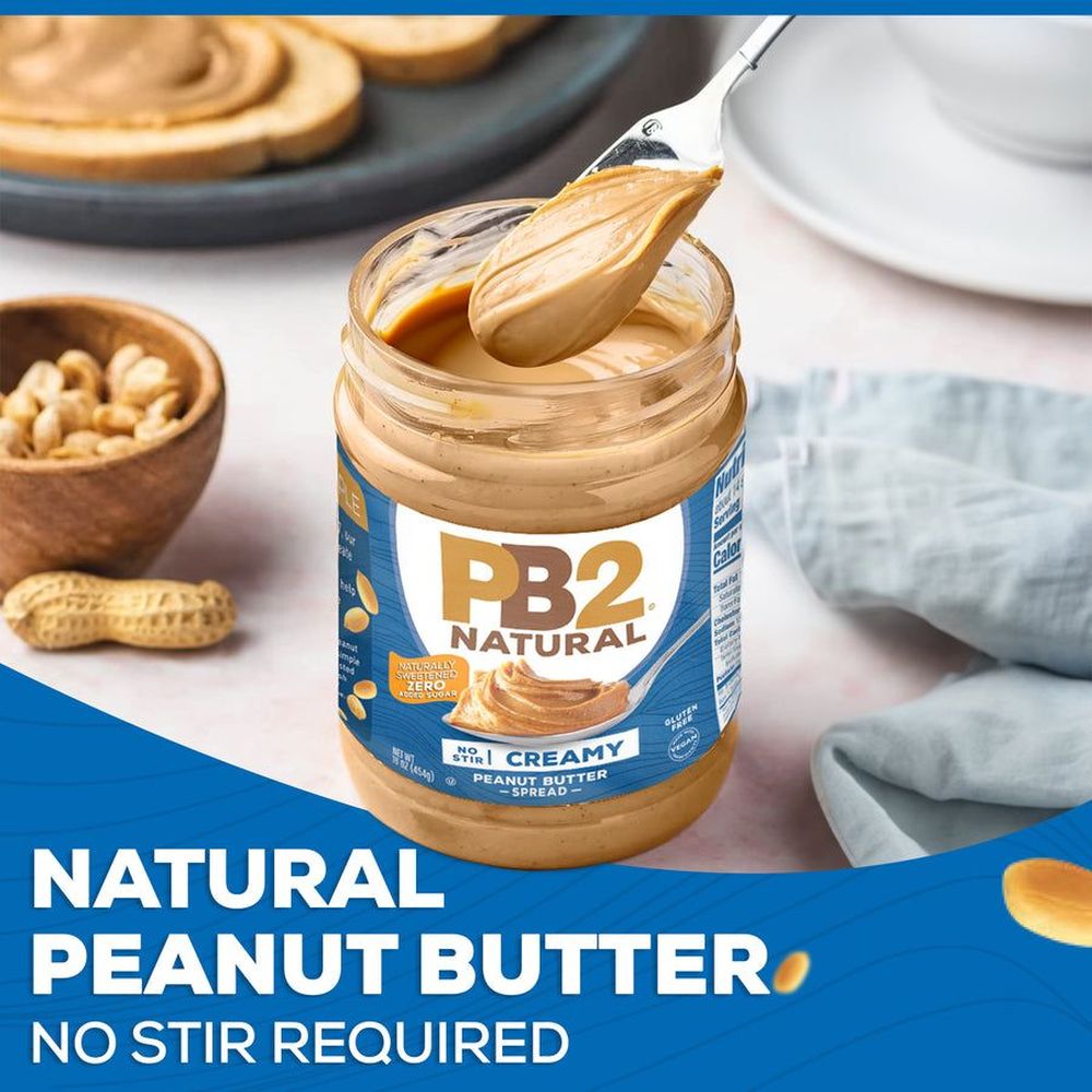 Pb2 Natural No Stir Creamy Peanut Butter Spread, 16 Ounce -- 6 Per Case