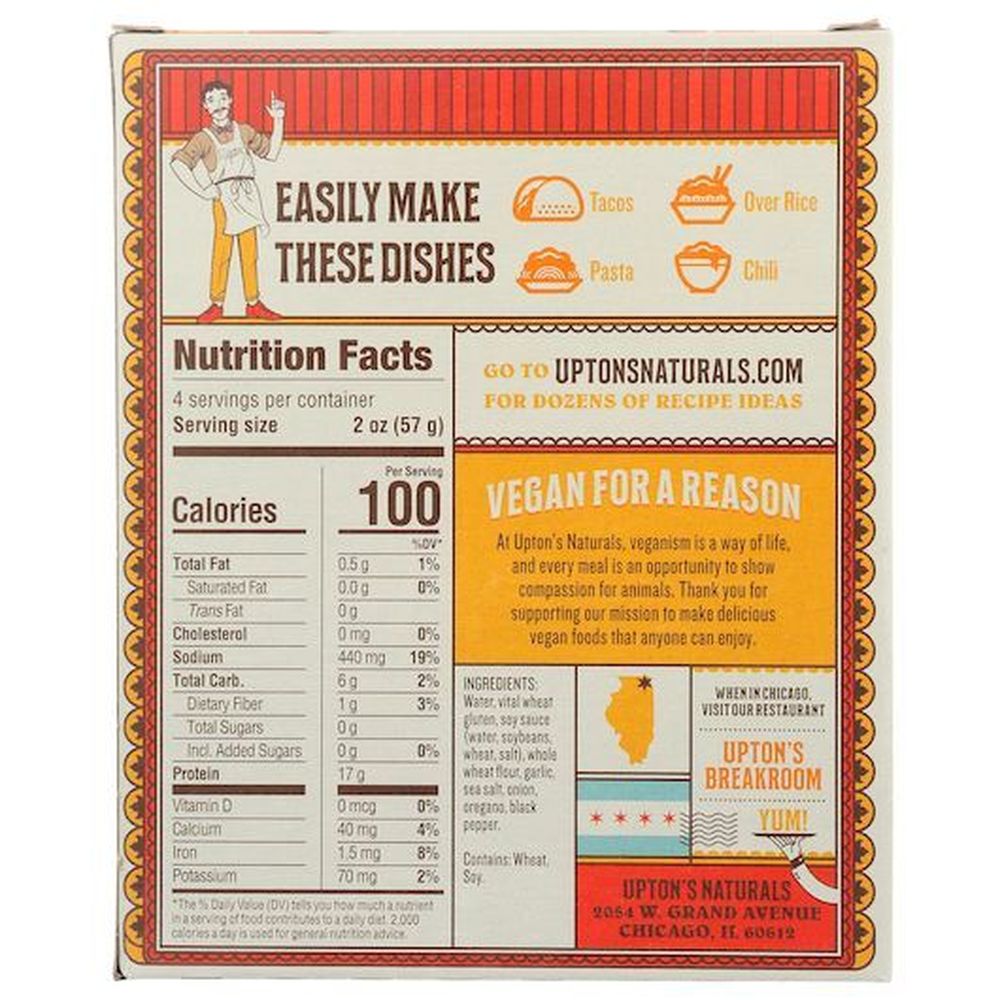 Upton's Naturals Ground Seitan In Crumbles, 8 Ounce -- 6 Per Case