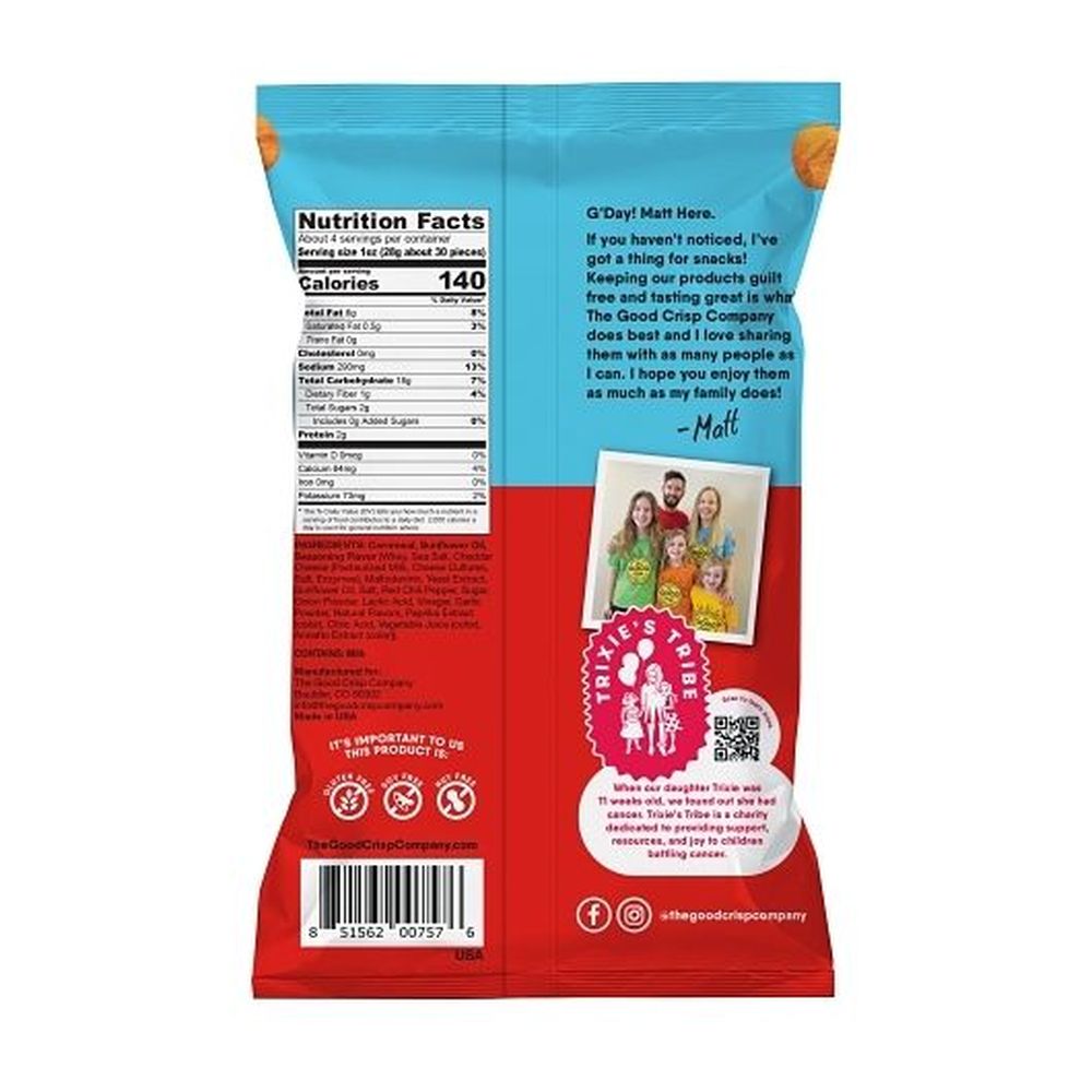 The Good Crisp Company Bolas De Queso Picantes En Bolsa, 4 Onzas -- 8 Por Caja