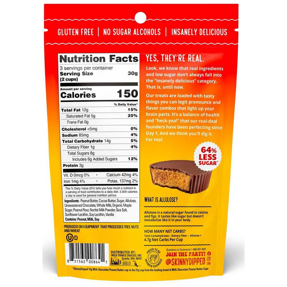 Skinny Dipped Milk Chocolate Peanut Butter Cup, 3.2 Ounce -- 10 Per Case