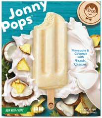 Jonnypops Pineapple Coconut Cream Smoothie Pops, 2.06 Fluid Ounce, 4 Count -- 6 Per Case