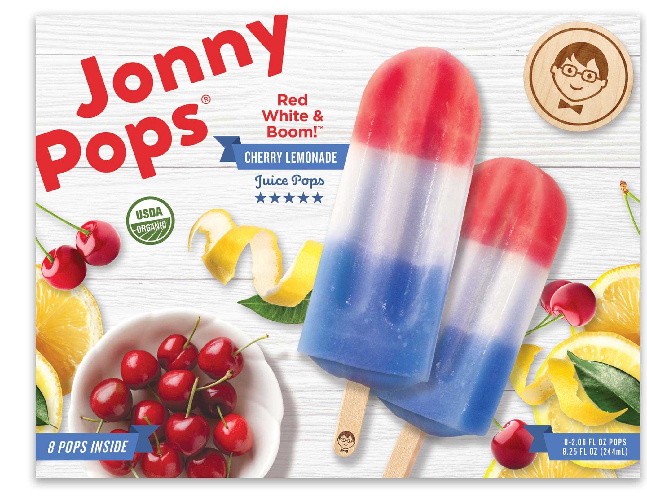 Jonnypops Red White And Boom Ice Pops, 8 Count -- 6 Per Case