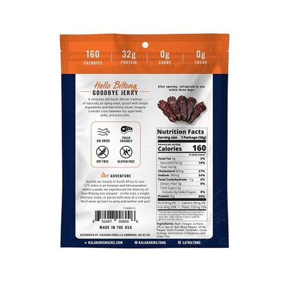 Kalahari Sliced Original Biltong, 2 Ounce -- 8 Per Case