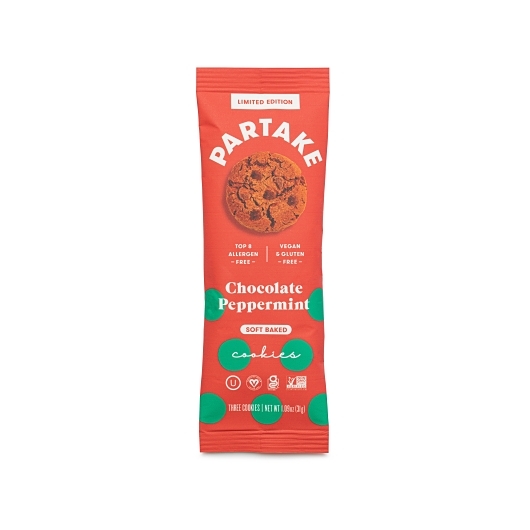 Partake Foods Soft Baked Chocolate Peppermint Cookies, 1 Ounce -- 24 Per Case