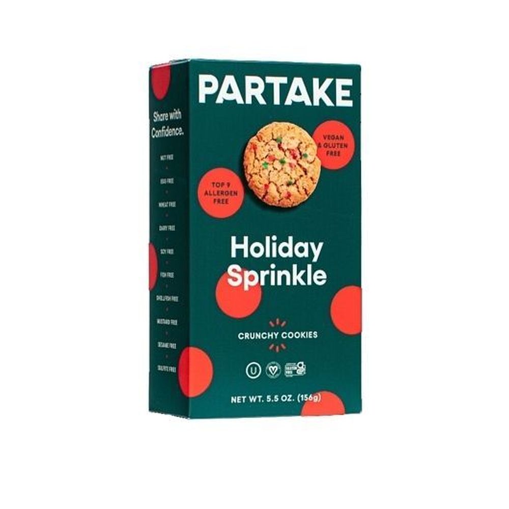 Partake Crunchy Holiday Sprinkle Cookies, 5.5 Ounce -- 6 Per Case