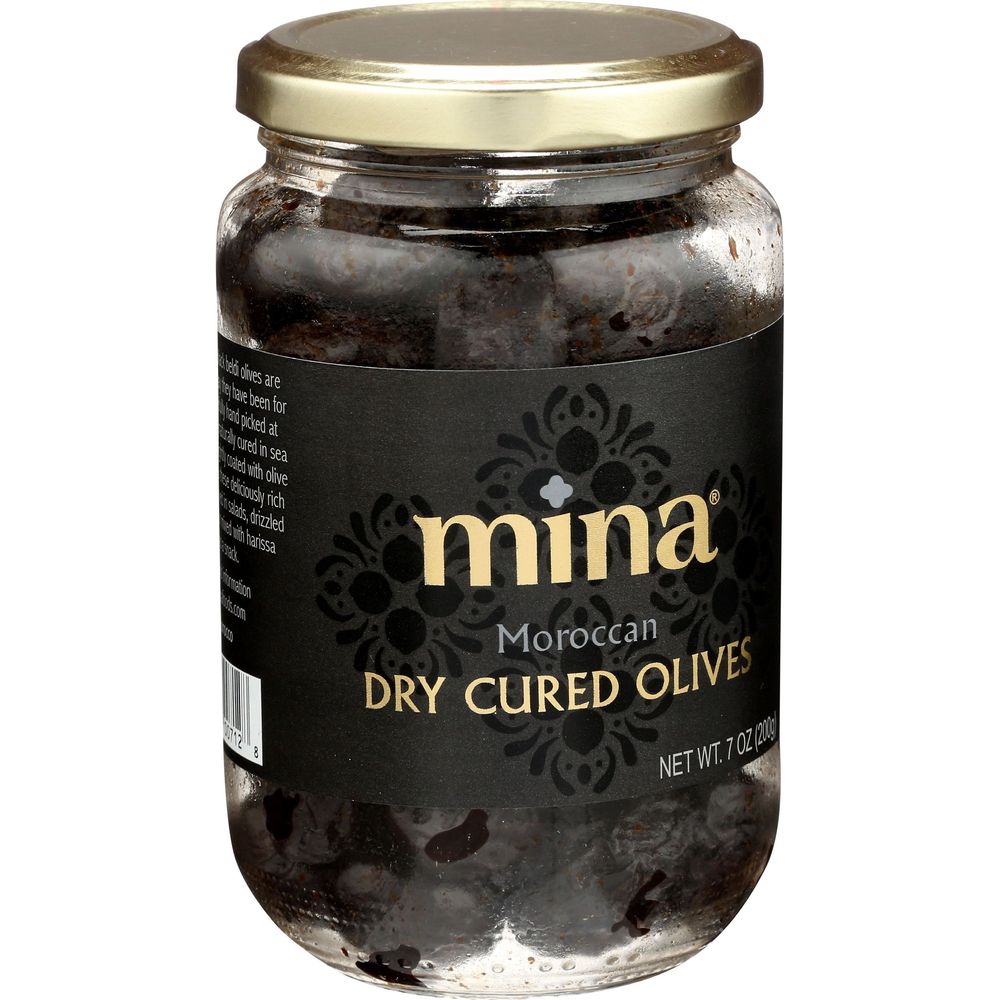 Mina Dry Cured Black Moroccan Olives, 7 Ounce -- 6 Per Case