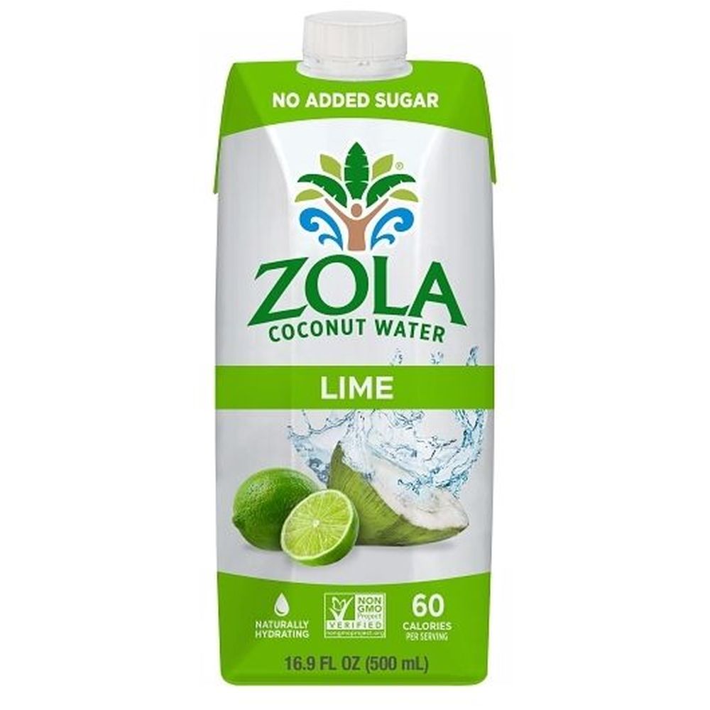 Zola Lime Coconut Water, 500 Ml -- 12 Per Case