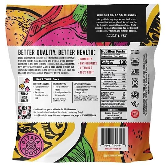 Pitaya Foods Organic Tropical Immunity Blend, 12 Ounce -- 8 Per Case
