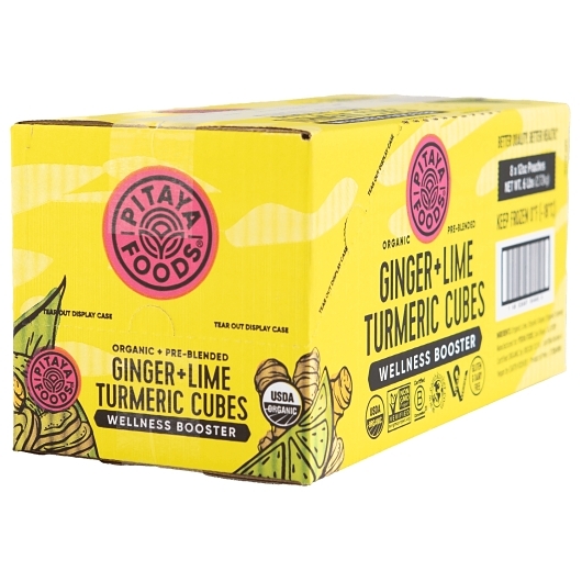 Pitaya Foods Organic Ginger Lime Turmeric Cubes, 12 Fluid Ounce -- 8 Per Case