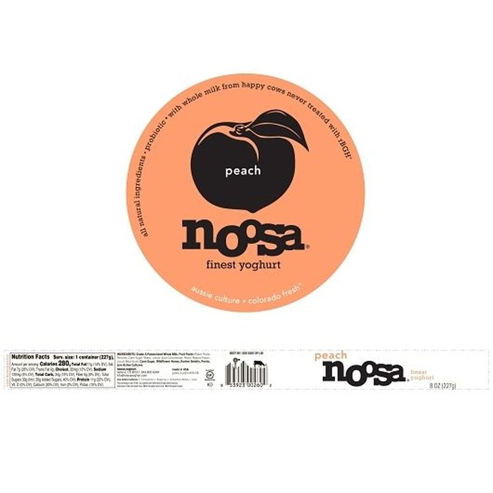 Noosa Peach Yoghurt, 8 Ounce -- 8 Per Case