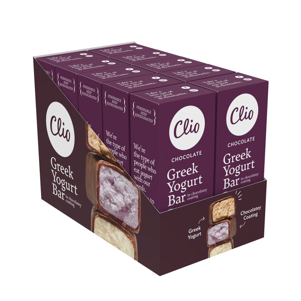 Clio Dark Chocolate Covered Greek Yogurt Bar, 1.76 Ounce -- 10 Per Case