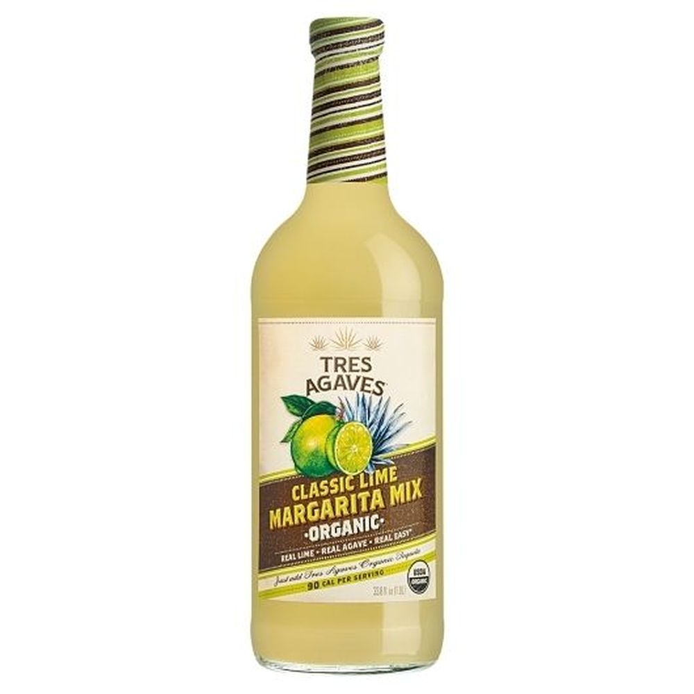 Tres Agaves 33.8 Ounce Organic Lime Margarita Mixer, 12 Count