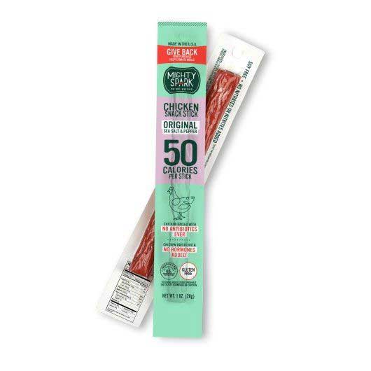 Mighty Spark Food Original Sea Salt Chicken Snack Stick, 1 Ounce -- 48 Per Case