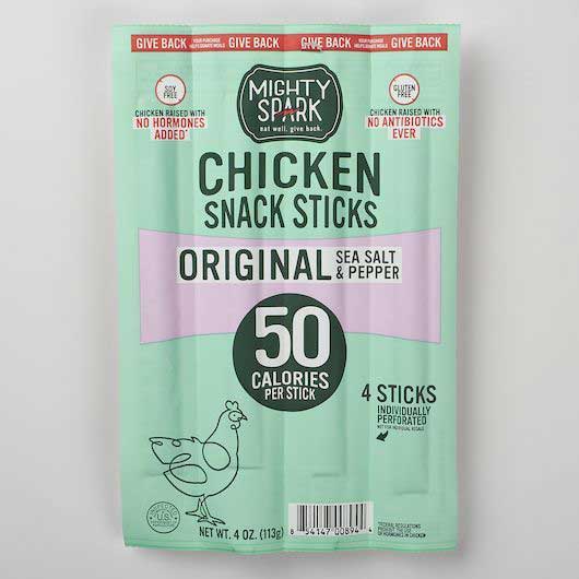 Mighty Spark Original Sea Salt And Pepper Chicken Snack Stick, 4 Ounce -- 8 Per Case