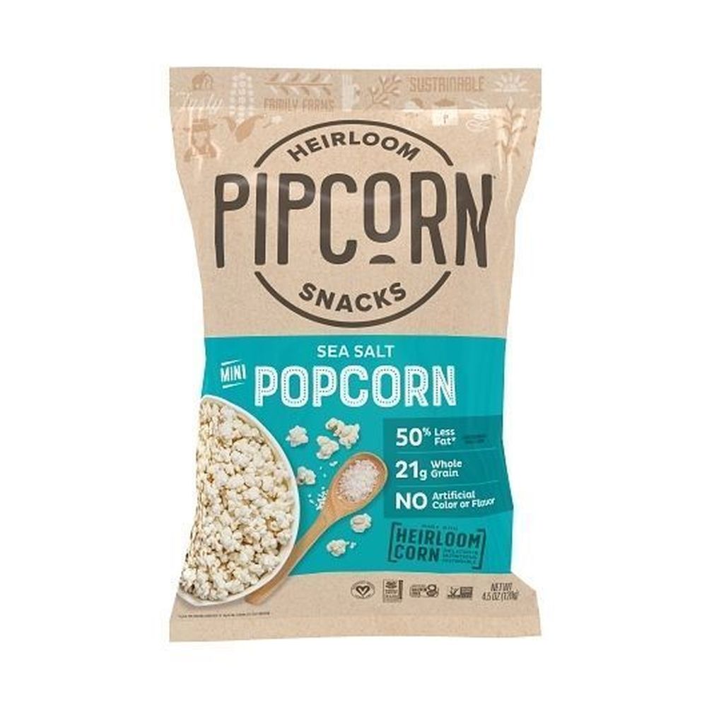 Pipcorn Heirloom Sea Salt Mini Popcorn, 4.5 Ounce -- 12 Per Case