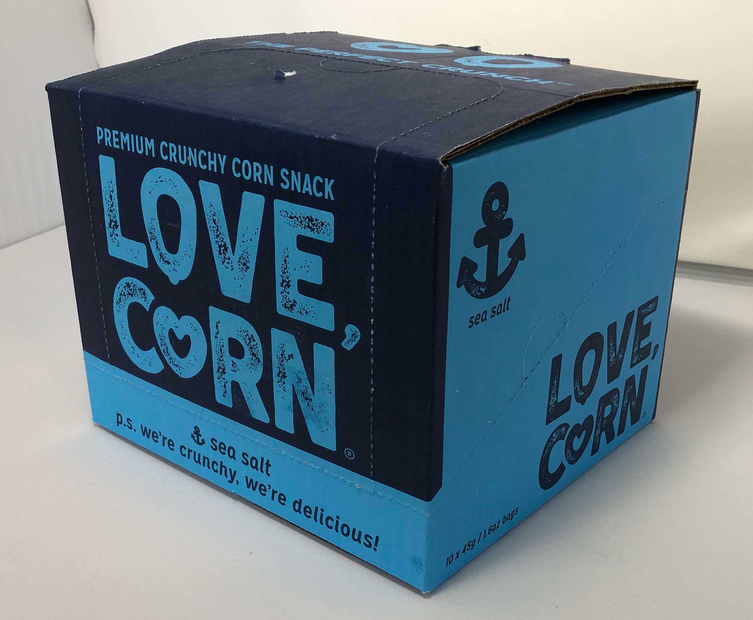 Love Corn Sea Salt Crunchy Corn Snack, 1.6 Ounce Impulse Bag -- 10