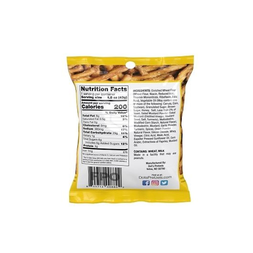 Dot's Homestyle Honey Mustard Seasoned Pretzel Twists, 1.5 Ounce -- 60 Per Case