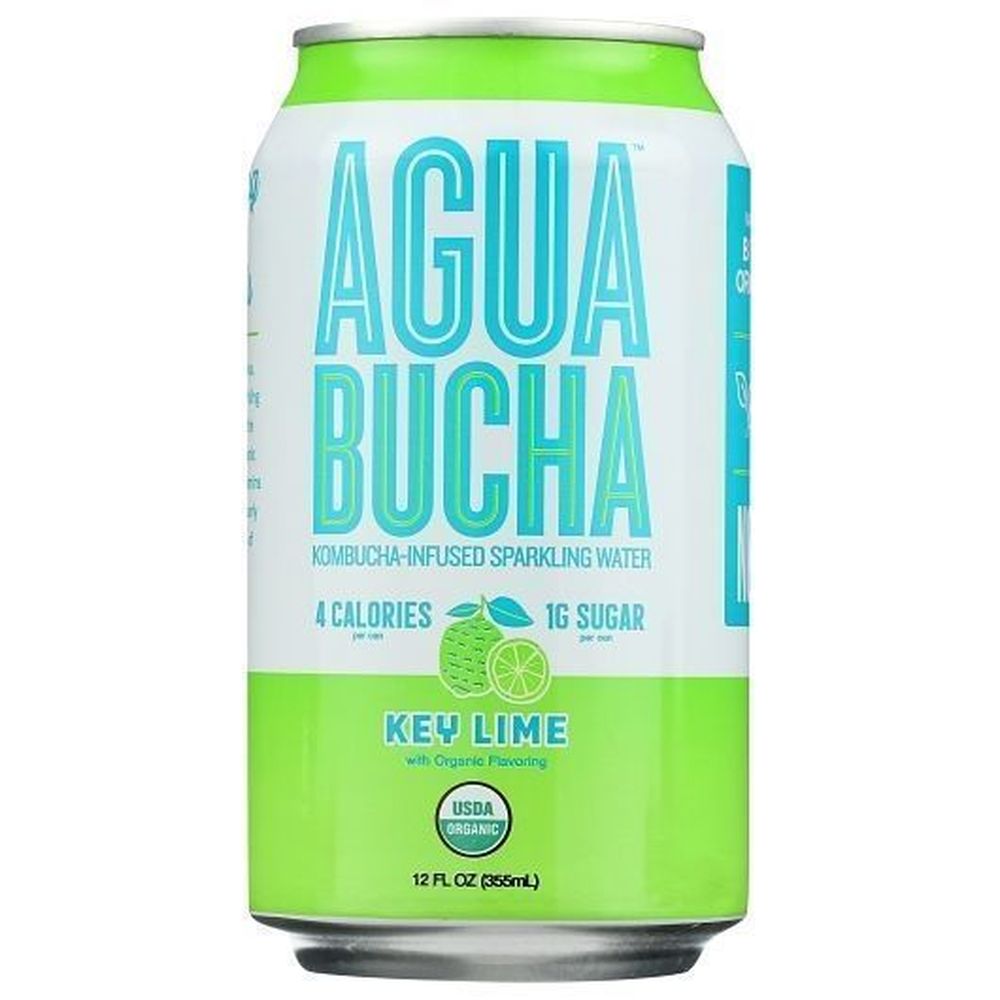 Agua Bucha Key Lime Sparkling Water, 12 Ounce -- 12 Per Case