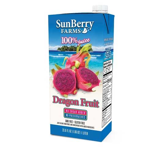 Sunberry Farms 100 Percent Dragonfruit Juice, 33.81 Fluid Ounce -- 12 Per Case