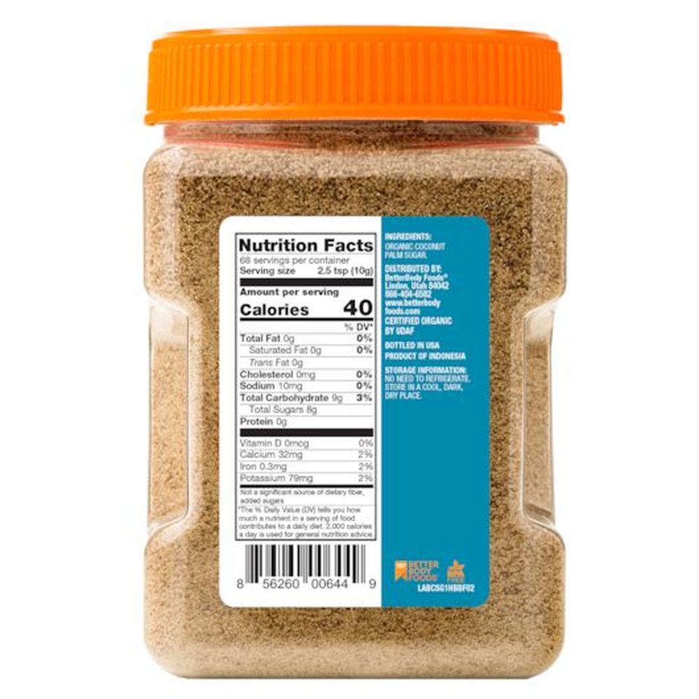 Betterbody Foods Organic Coconut Sugar, 1.5 Pound -- 6 Per Case