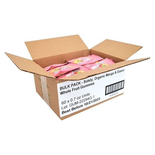 Solely Organic Mango And Guava Whole Fruit Gummies, 0.7 Ounce -- 60 Per Case