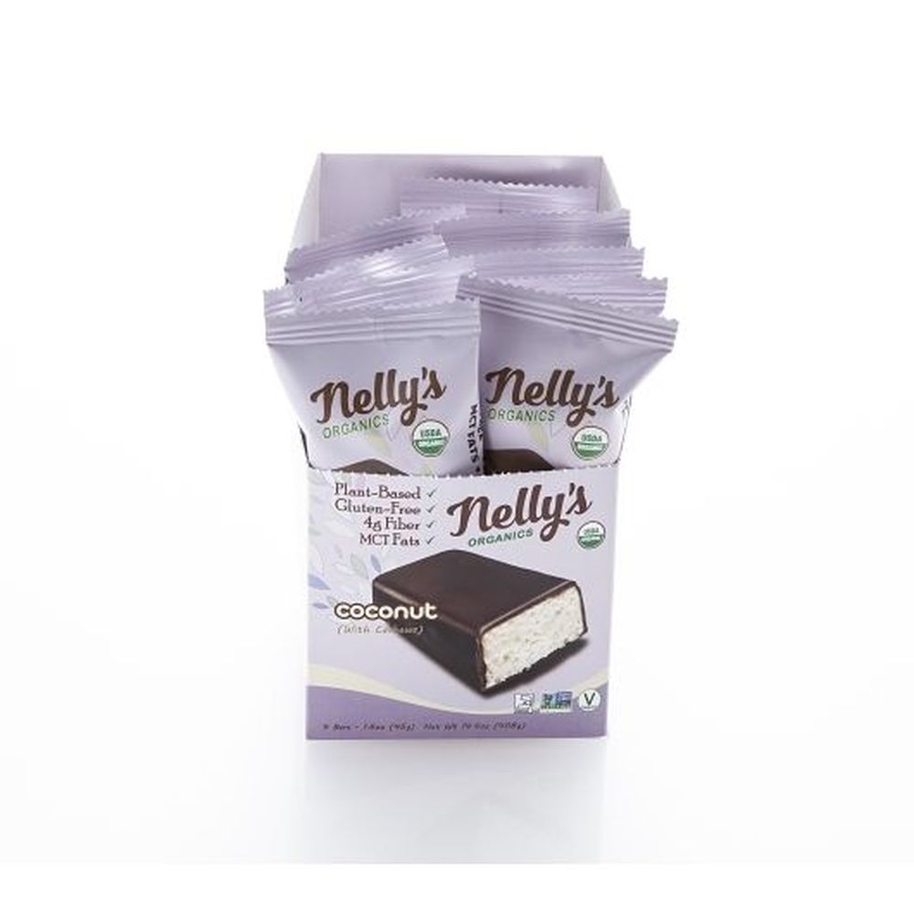 Nelly's Organics Dark Chocolate Covered Coconut With Cashews, 1.6 Ounce -- 36 Per Case