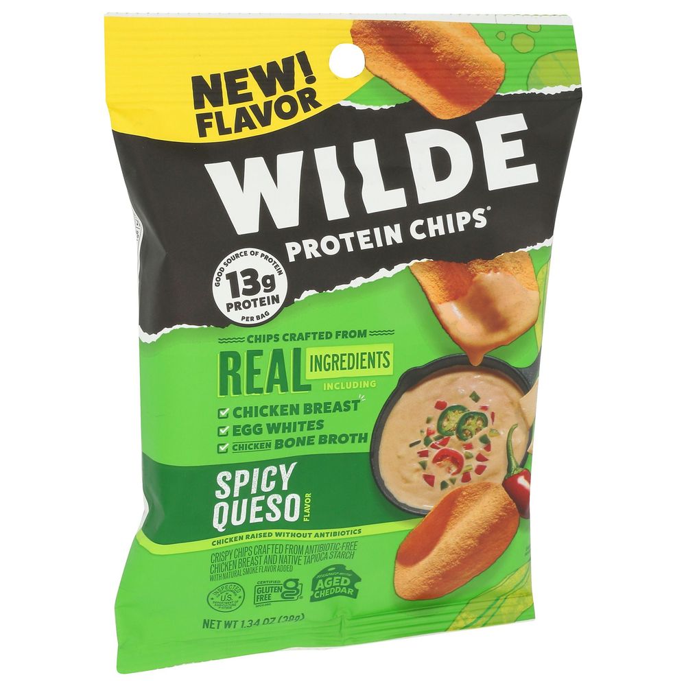 Wilde Spicy Queso Protein Chips, 1.34 Ounce -- 8 Per Case