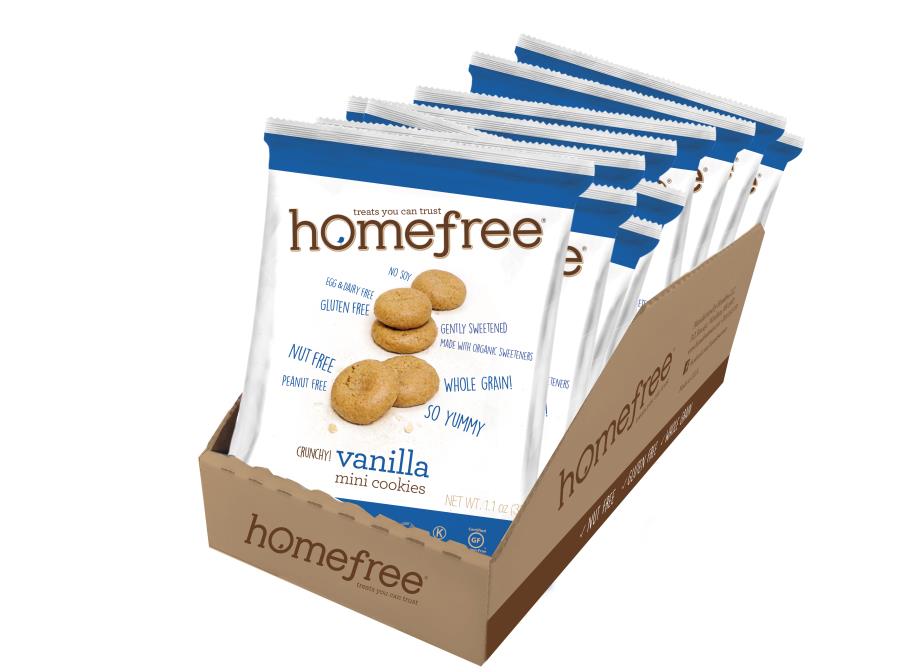 Homefree Gluten Free Vanilla Mini Cookie, 1.1 Ounce -- 10 Per Case