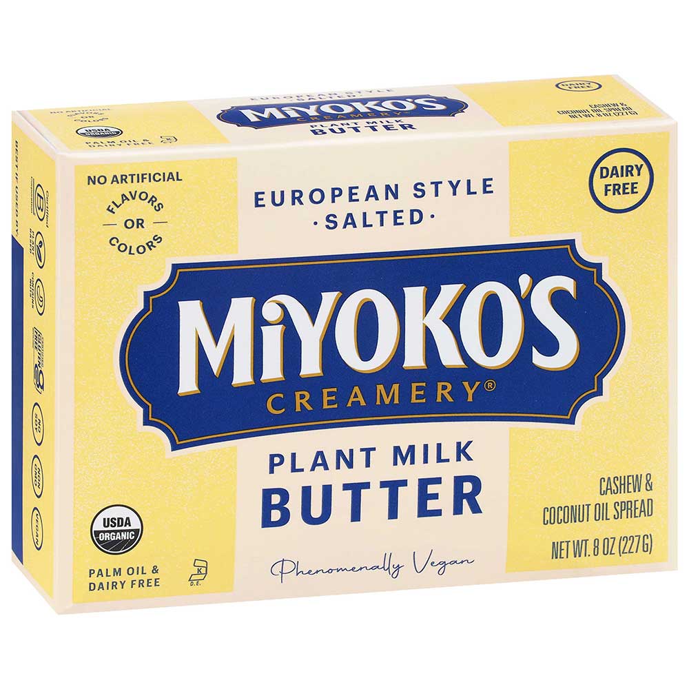 Miyoko's Creamery European Style Cultured Vegan Butter, 8 Ounce -- 6 Per Case