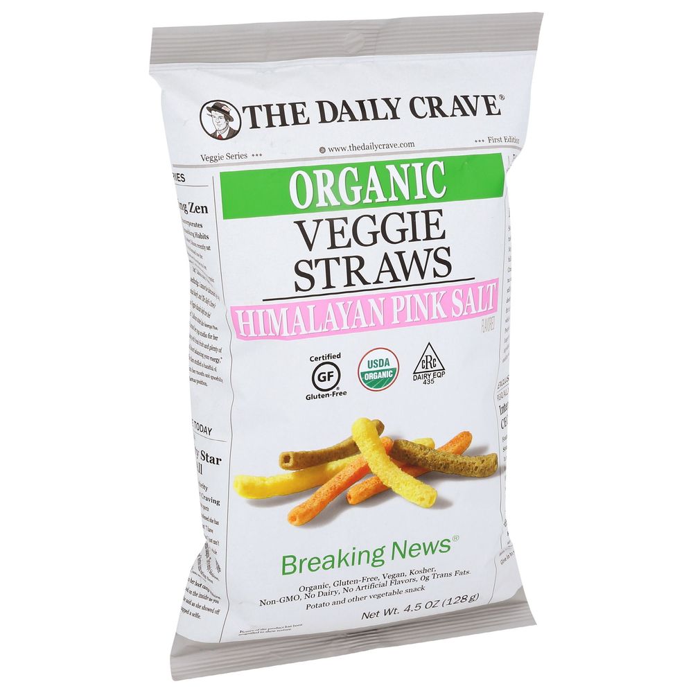 The Daily Crave Organic Veggie Straw With Himalayan Pink Salt, 4.5 Ounce -- 8 Per Case