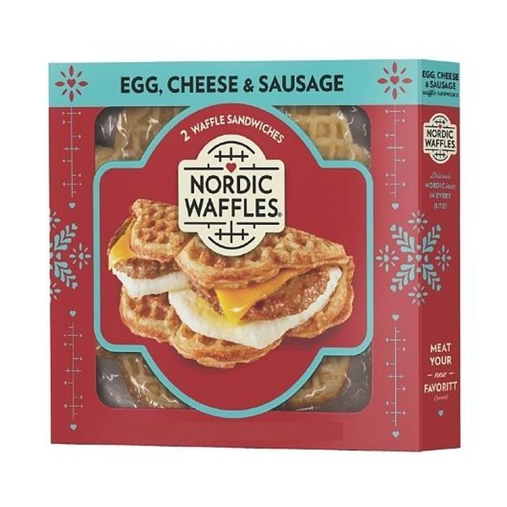 Nordic Waffles Sausage Egg And Cheese Waffle Sandwich, 11.36 Ounce -- 12 Per Case