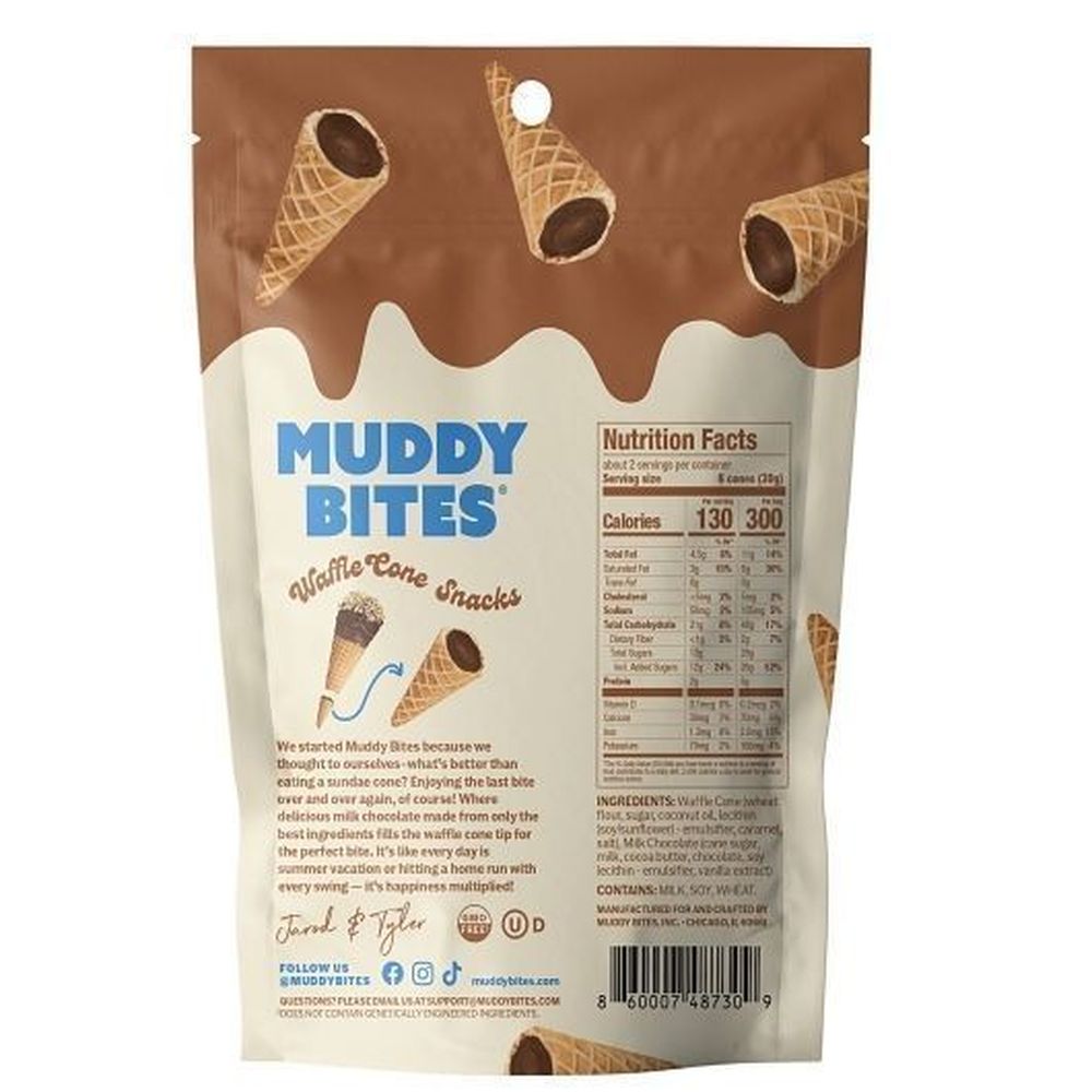 Muddy Bites Milk Chocolate Waffle Cone Snack, 2.33 Ounce -- 12 Per Case