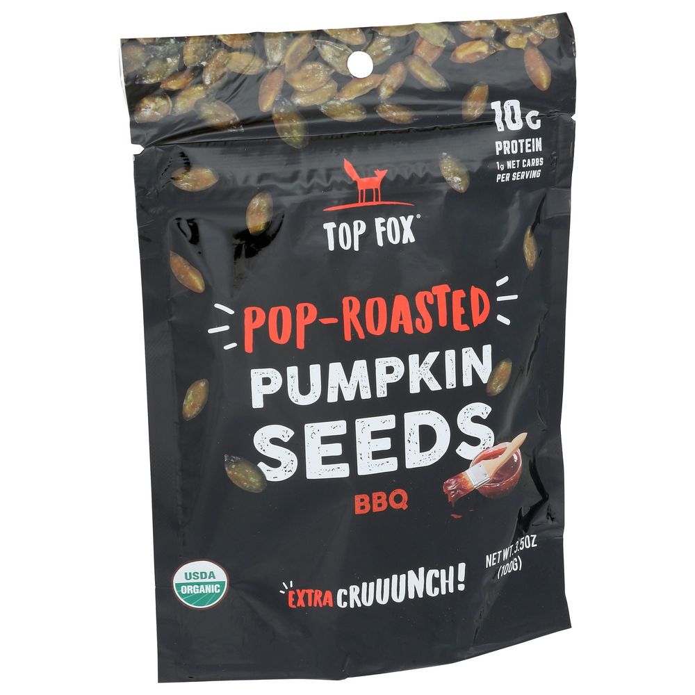 Top Fox Bbq Pop Roasted Pumpkin Seeds, 3.5 Ounce -- 6 Per Case
