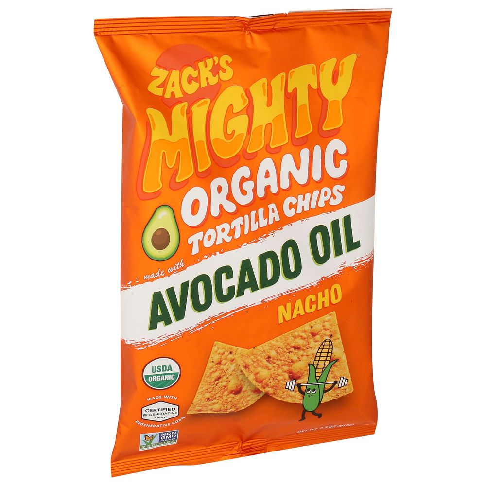 Zacks Mighty Organic Nacho Tortilla Chips, 7.5 Ounce -- 9 Per Case