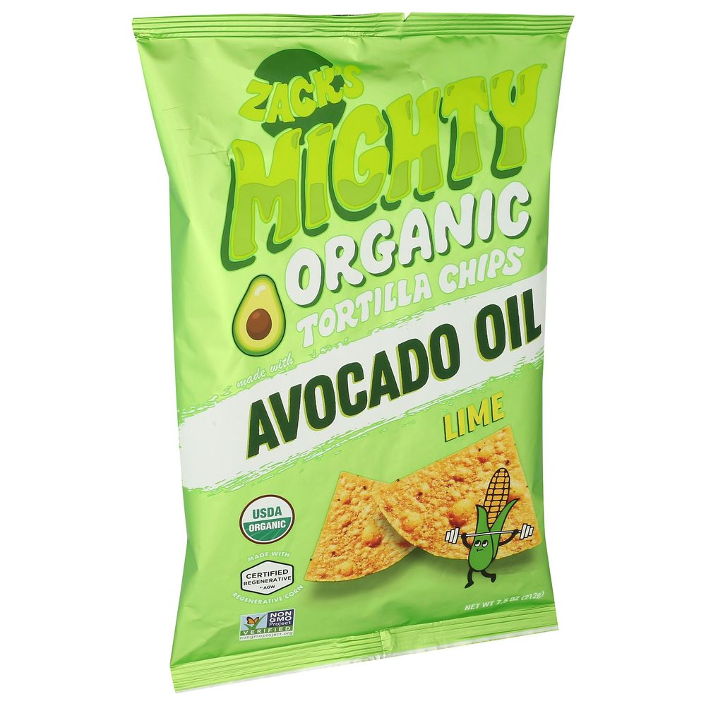 Zacks Mighty Organic Lime Tortilla Chips, 7.5 Ounce -- 9 Per Case