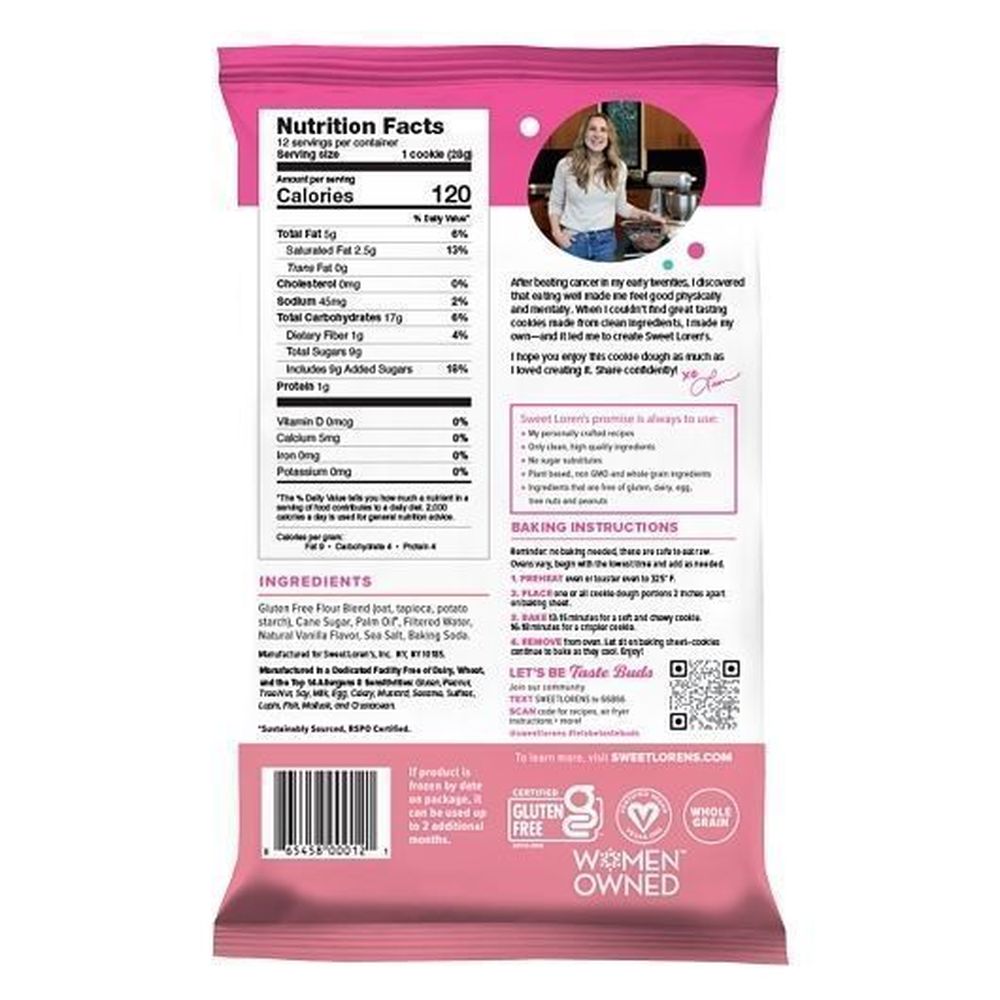 Sweet Loren's Gluten Free Place And Bake Sugar Cookie Dough, 12 Ounce -- 6 Per Case